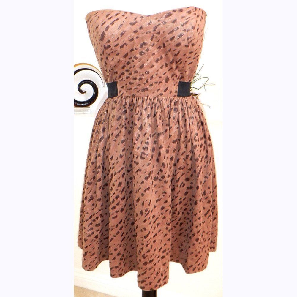 Mystic strapless animal print dress